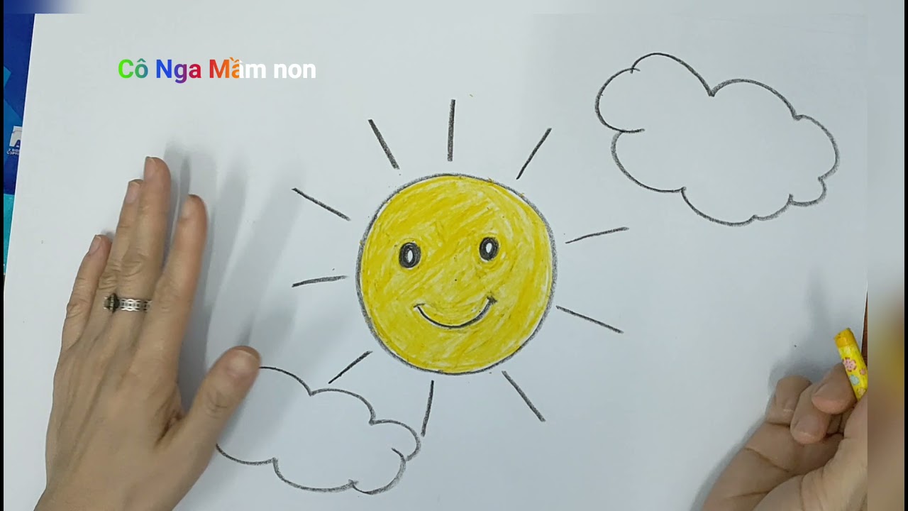 Vẽ Ông Mặt Trời Và Đám Mây/ How To Draw The Sun And Clouds/ #Congamamnon  #Daybeve - Youtube