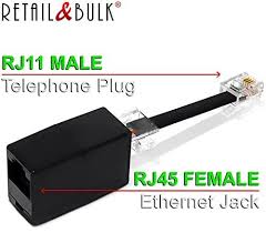 Rj45 To Rj11 Telephone Ethernet Network Adapter Cable 8P4C To 6P4C Male To Female  Adapter