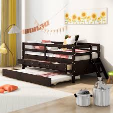 Full Size Platform Bed With Twin Size Pull-Out Trundle Bed, Solid Wood  Daybed Bed Frame With 2 Large Storage Drawers, 2-In-1 Full Storage Bed For  Kids Adults Bedroom, Space-Saving, Espresso - Walmart.Com